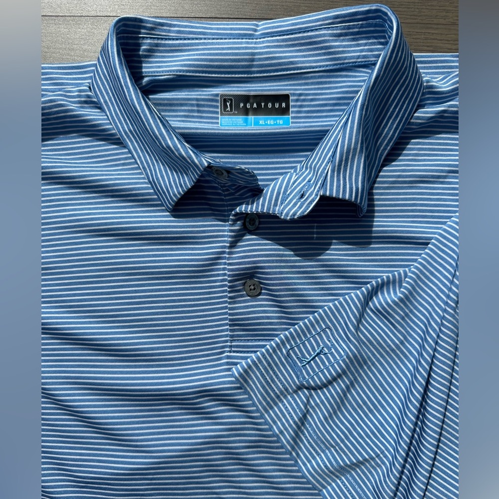 Like New PGA Tour Striped Golf Shirt Size XL